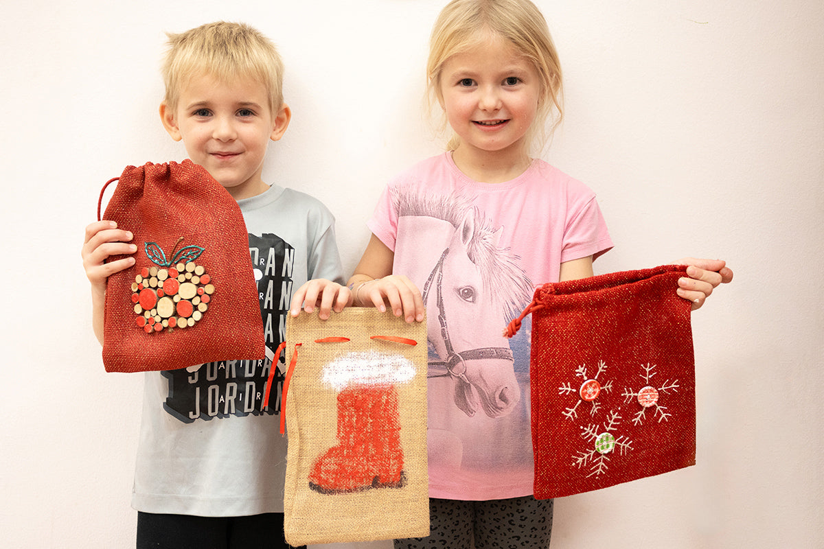 Weihnachtssäckchen aus Jute - Einzeln
