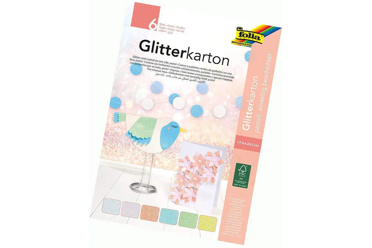 Glitterkarton Block - Pastell - CHiLA ...einfach gutes Spielzeug!
