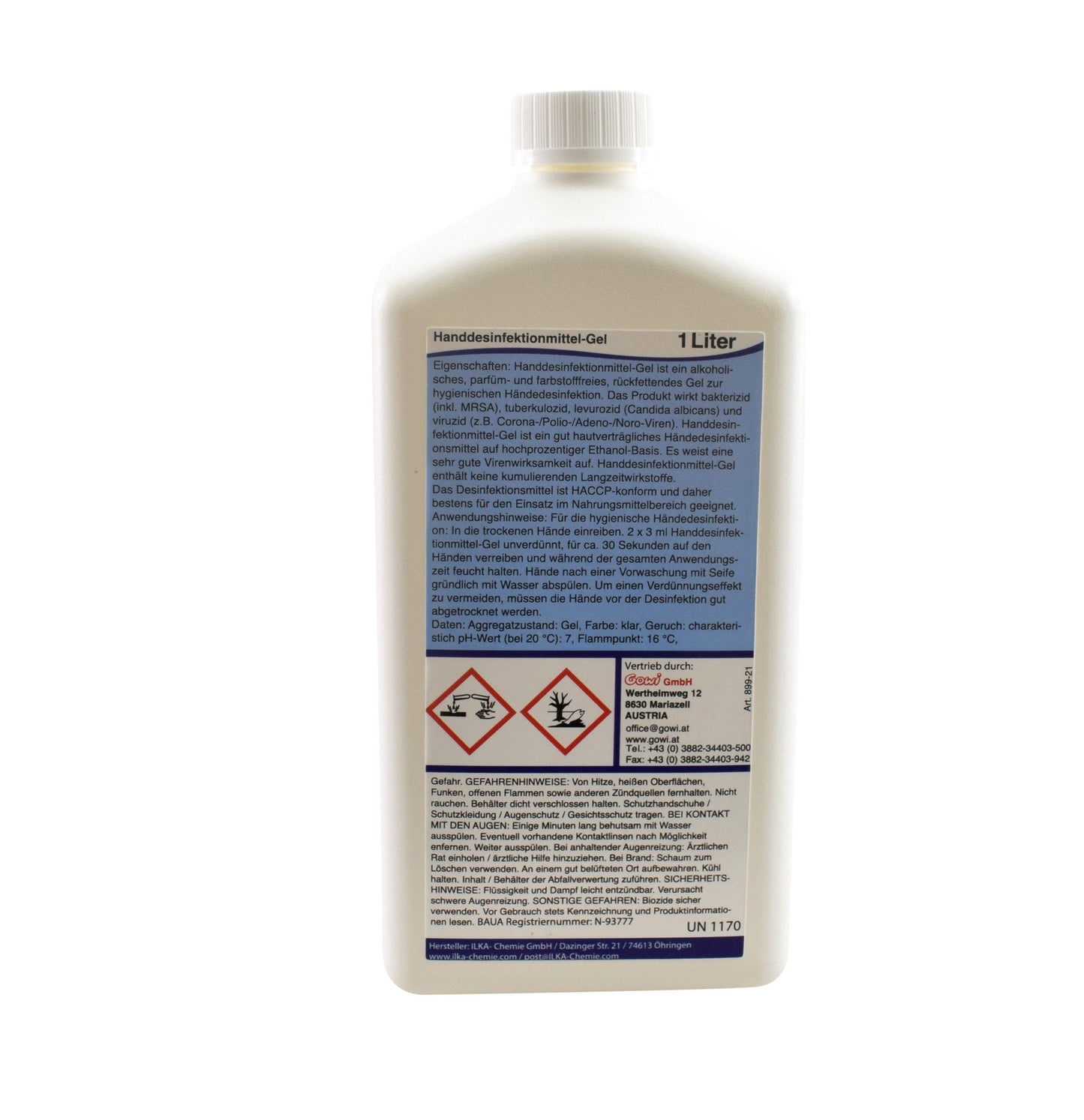 Handdesinfektionmittel - Gel 1L Hygieneartikel Mariazell BLS GmbH, Kopernikusstraße 1, 74670 Forchtenberg; Kontakt: mail@bls.de