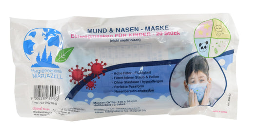Einwegmasken - Kinder - Set 20 Hygieneartikel Mariazell BLS GmbH, Kopernikusstraße 1, 74670 Forchtenberg; Kontakt: mail@bls.de