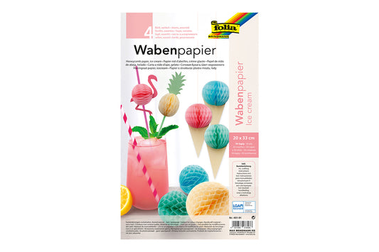 Wabenpapier Ice Cream 4 Bogen