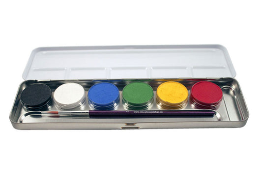 Metalletui - Schmink-Palette - 6 Farben
