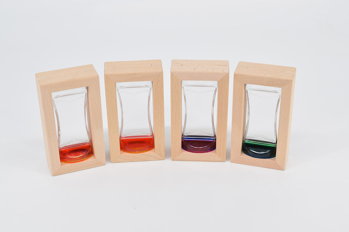 Sanduhr schwebende Tropfen - Holz