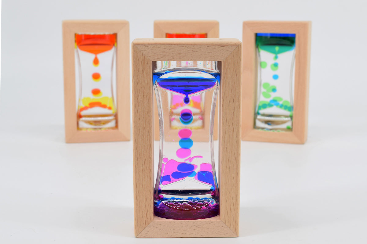 Sanduhr schwebende Tropfen - Holz