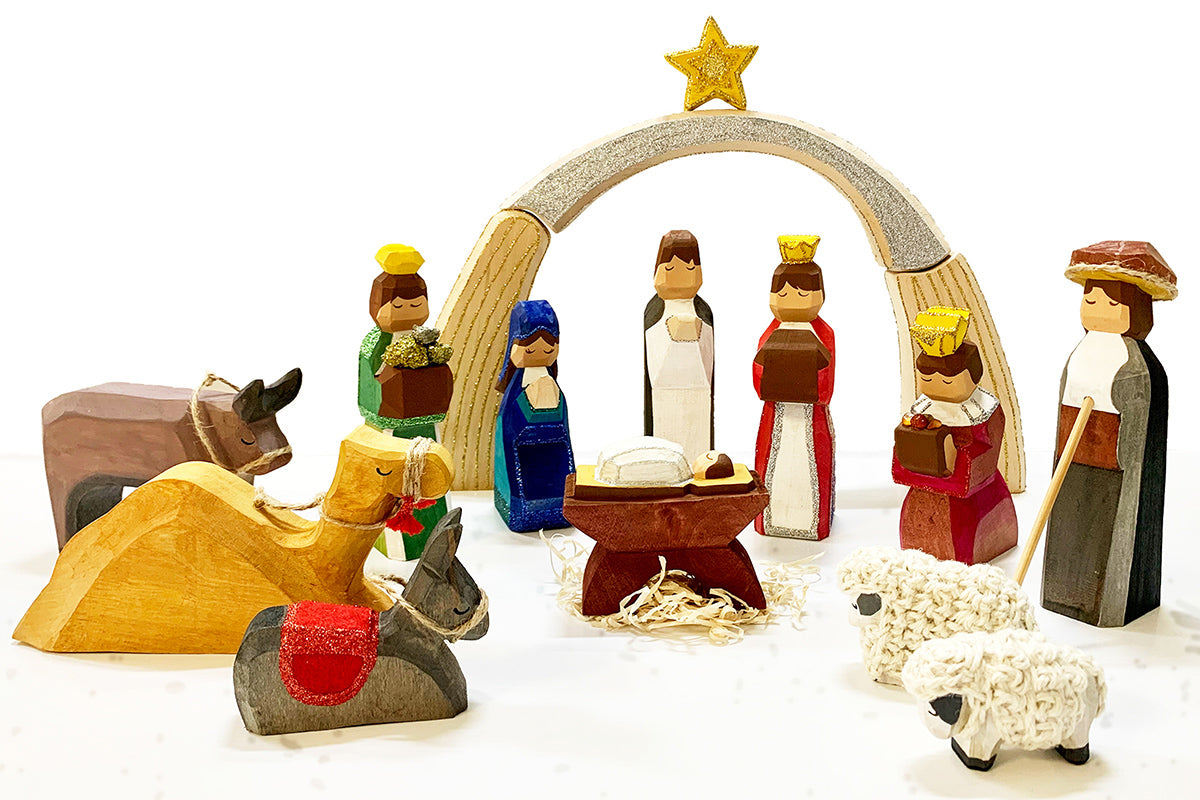 Weihnachtskrippe Natur - Set 16