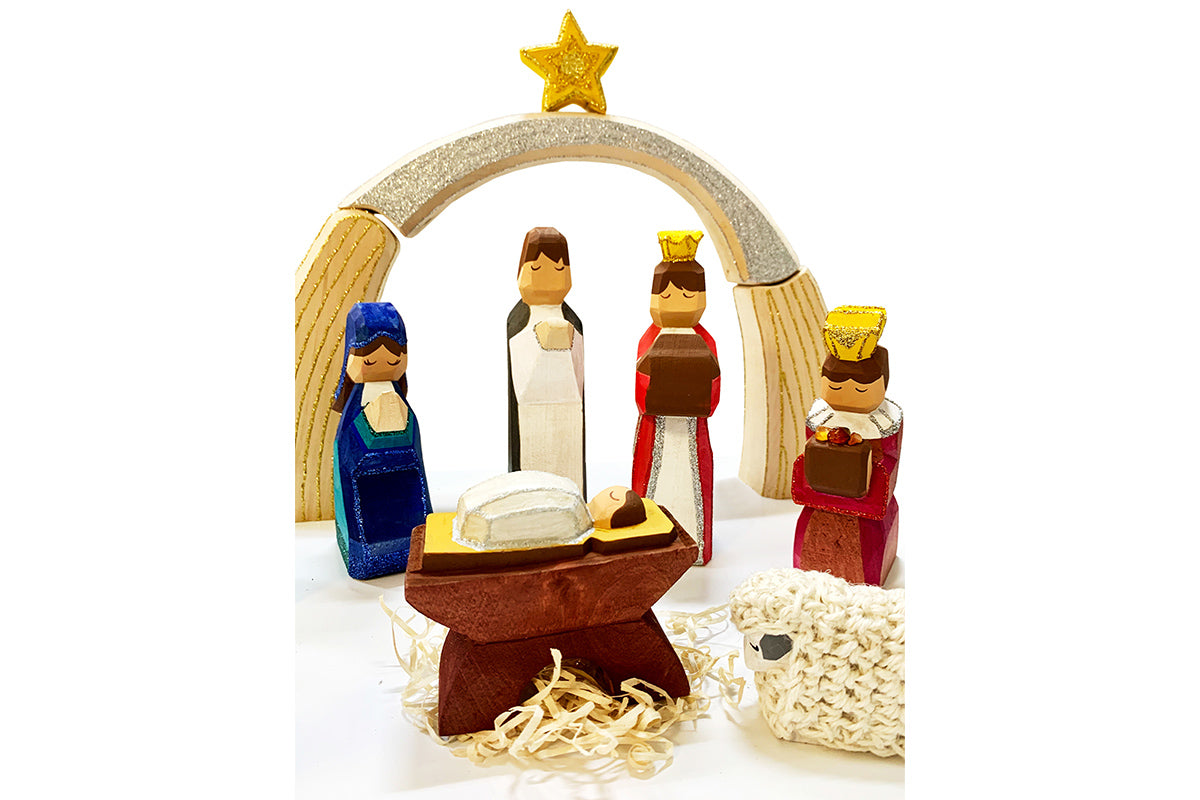 Weihnachtskrippe Natur - Set 16