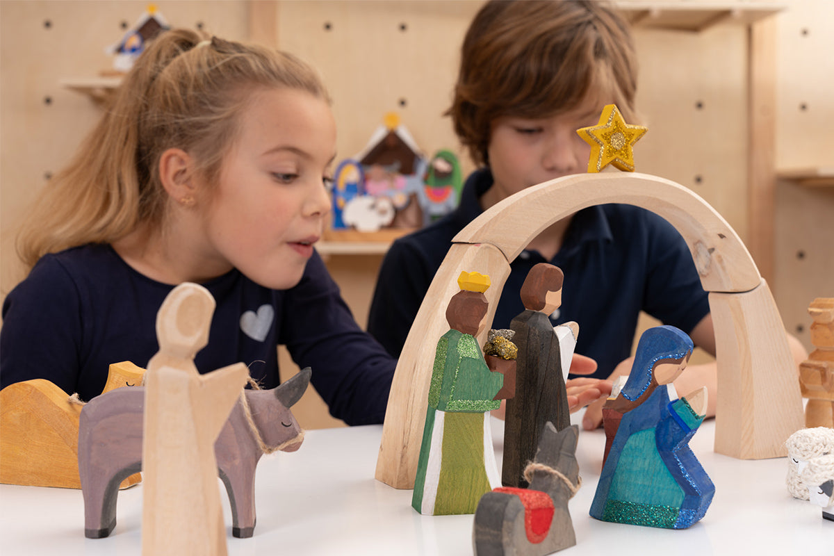 Weihnachtskrippe Natur - Set 16