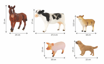 Animaux de la ferme en peluche - Lot de 5