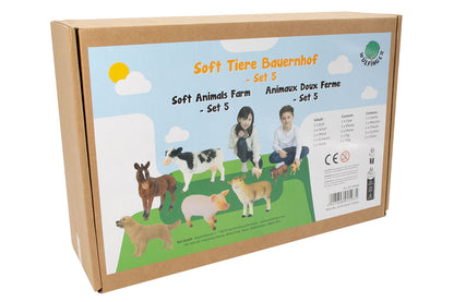 Animaux de la ferme en peluche - Lot de 5