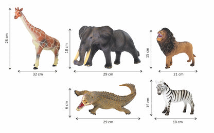 Animaux en peluche d'Afrique - Coffret 5