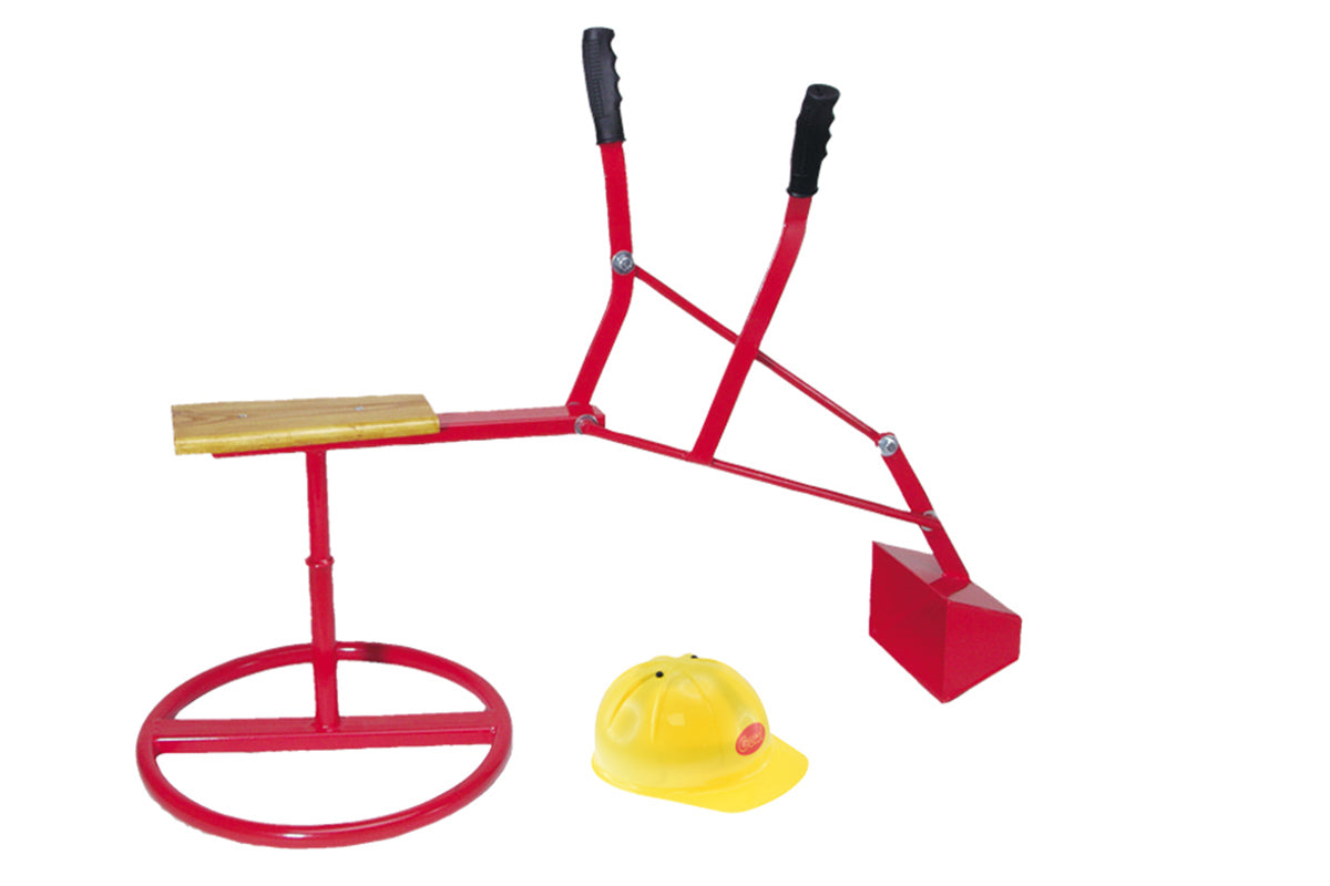Ensemble pelle à sable géante et casque de chantier 