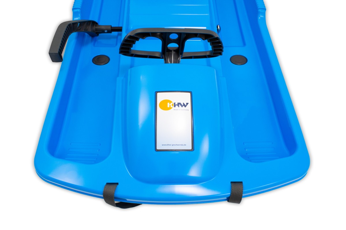 Luge enfant KHW Snow Fox avec frein et volant - bleu glacier