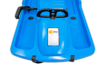 Luge enfant KHW Snow Fox avec frein et volant - bleu glacier