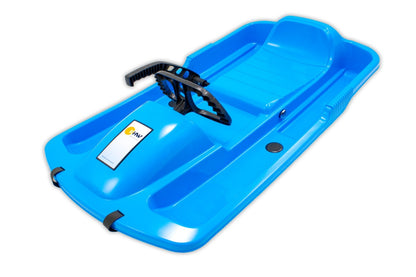 Luge enfant KHW Snow Fox avec frein et volant - bleu glacier