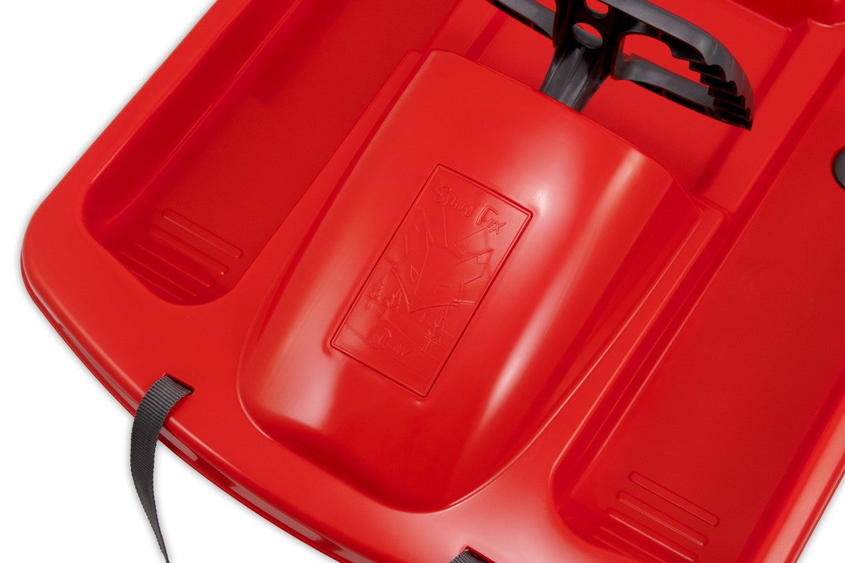 Luge KHW Snow Fox pour enfants avec frein et volant - Rouge
