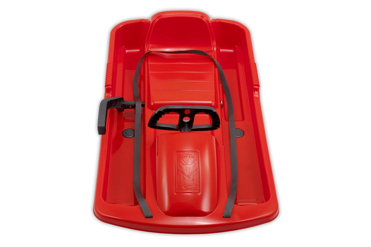 Luge KHW Snow Fox pour enfants avec frein et volant - Rouge