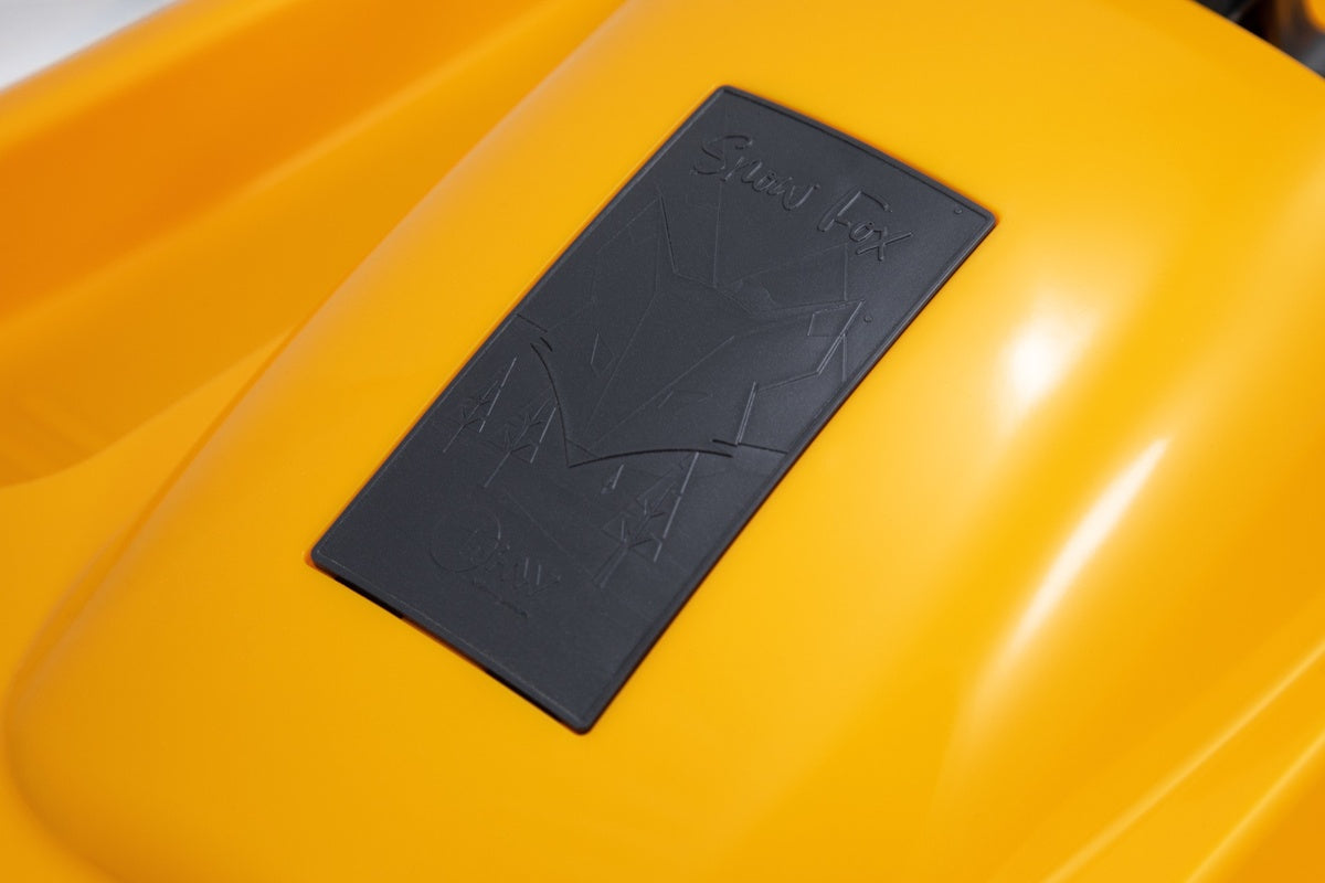 KHW Snow Fox children's sled with brake &amp; steering wheel - melon yellow