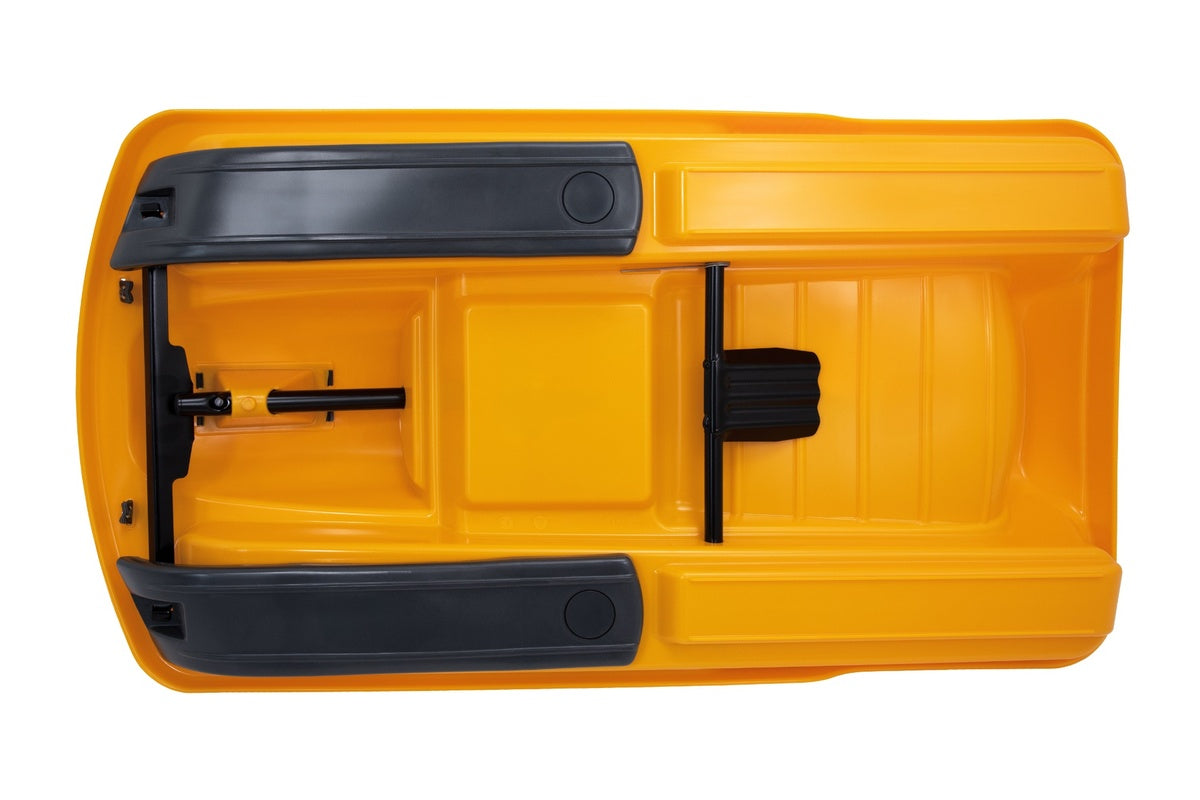 KHW Snow Fox children's sled with brake &amp; steering wheel - melon yellow