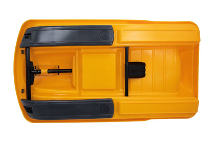 KHW Snow Fox children's sled with brake &amp; steering wheel - melon yellow