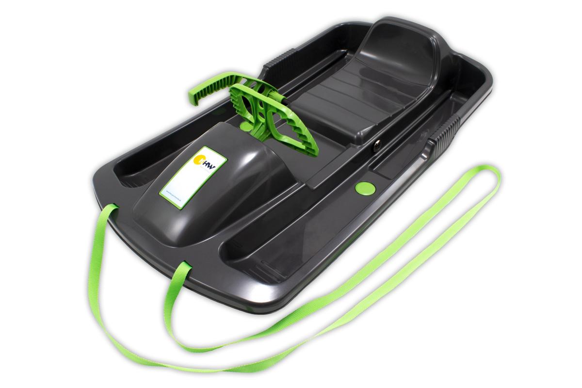 Luge enfant KHW Snow Fox avec frein et volant - anthracite