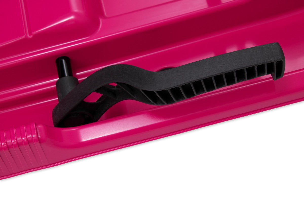 Luge KHW Snow Fox pour enfants avec frein et volant - Rose