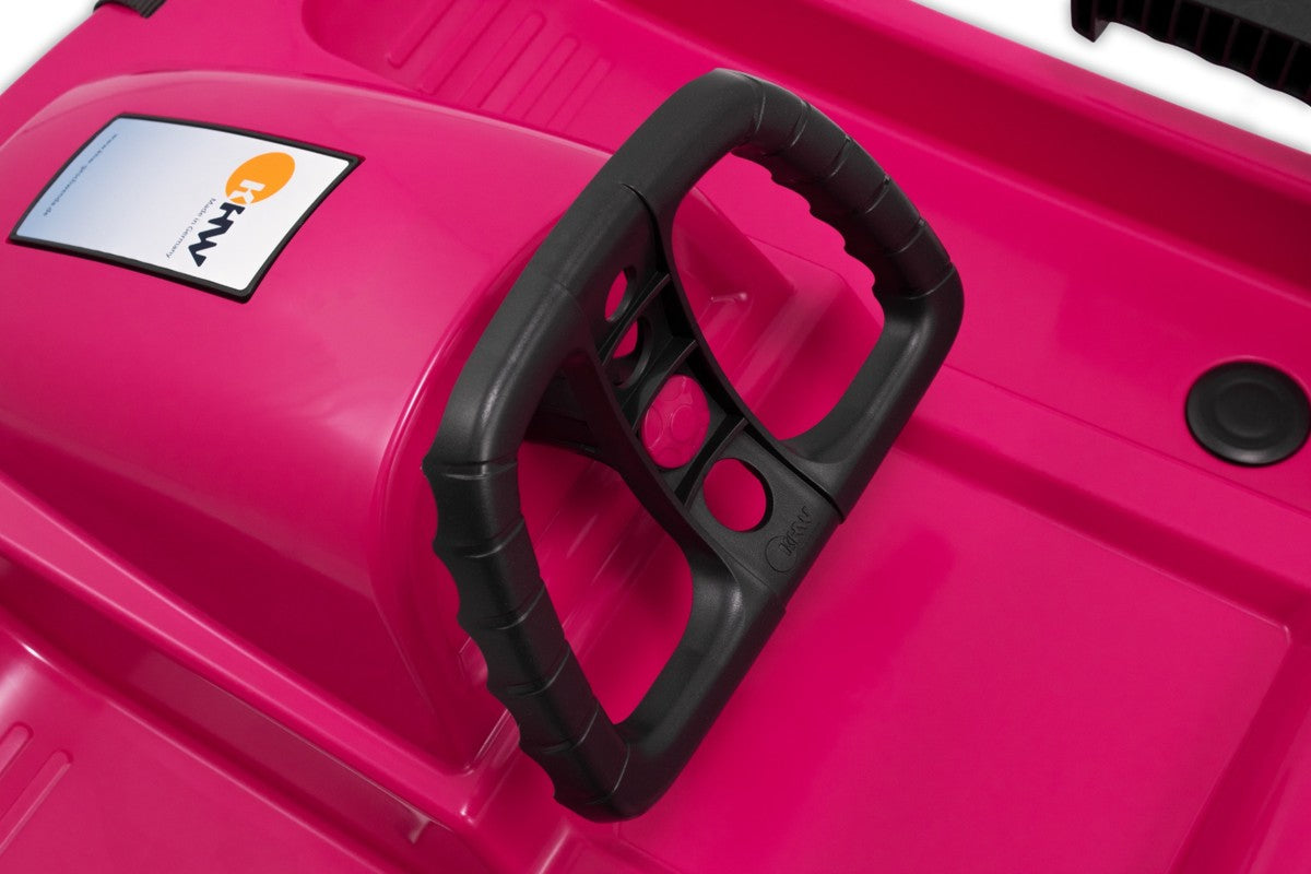 Luge KHW Snow Fox pour enfants avec frein et volant - Rose