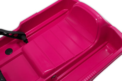 Luge KHW Snow Fox pour enfants avec frein et volant - Rose