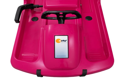 Luge KHW Snow Fox pour enfants avec frein et volant - Rose