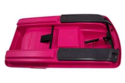 Luge KHW Snow Fox pour enfants avec frein et volant - Rose