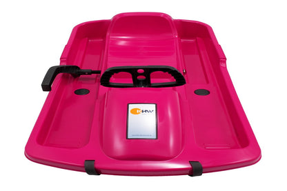 Luge KHW Snow Fox pour enfants avec frein et volant - Rose