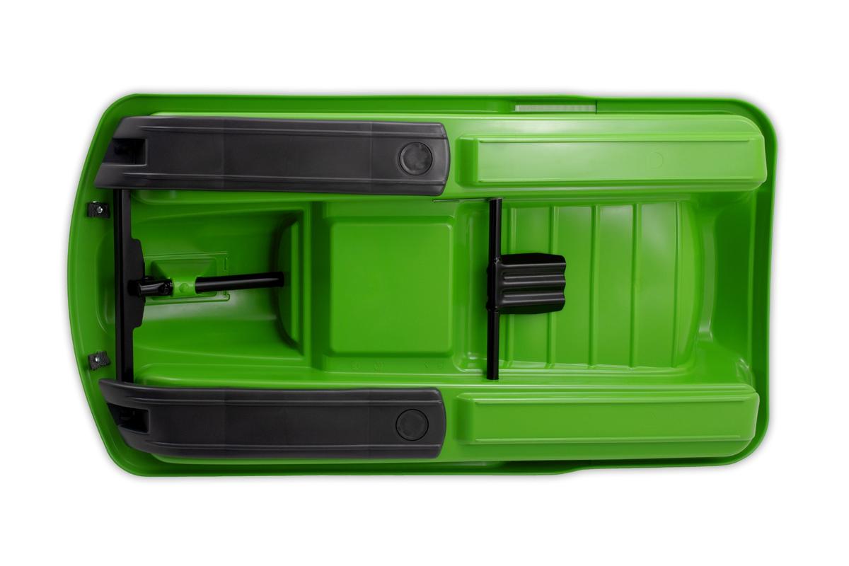 KHW Snow Fox Sled for Children with Brake &amp; Steering Wheel - Green