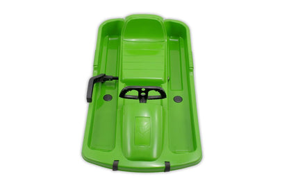 KHW Snow Fox Sled for Children with Brake &amp; Steering Wheel - Green