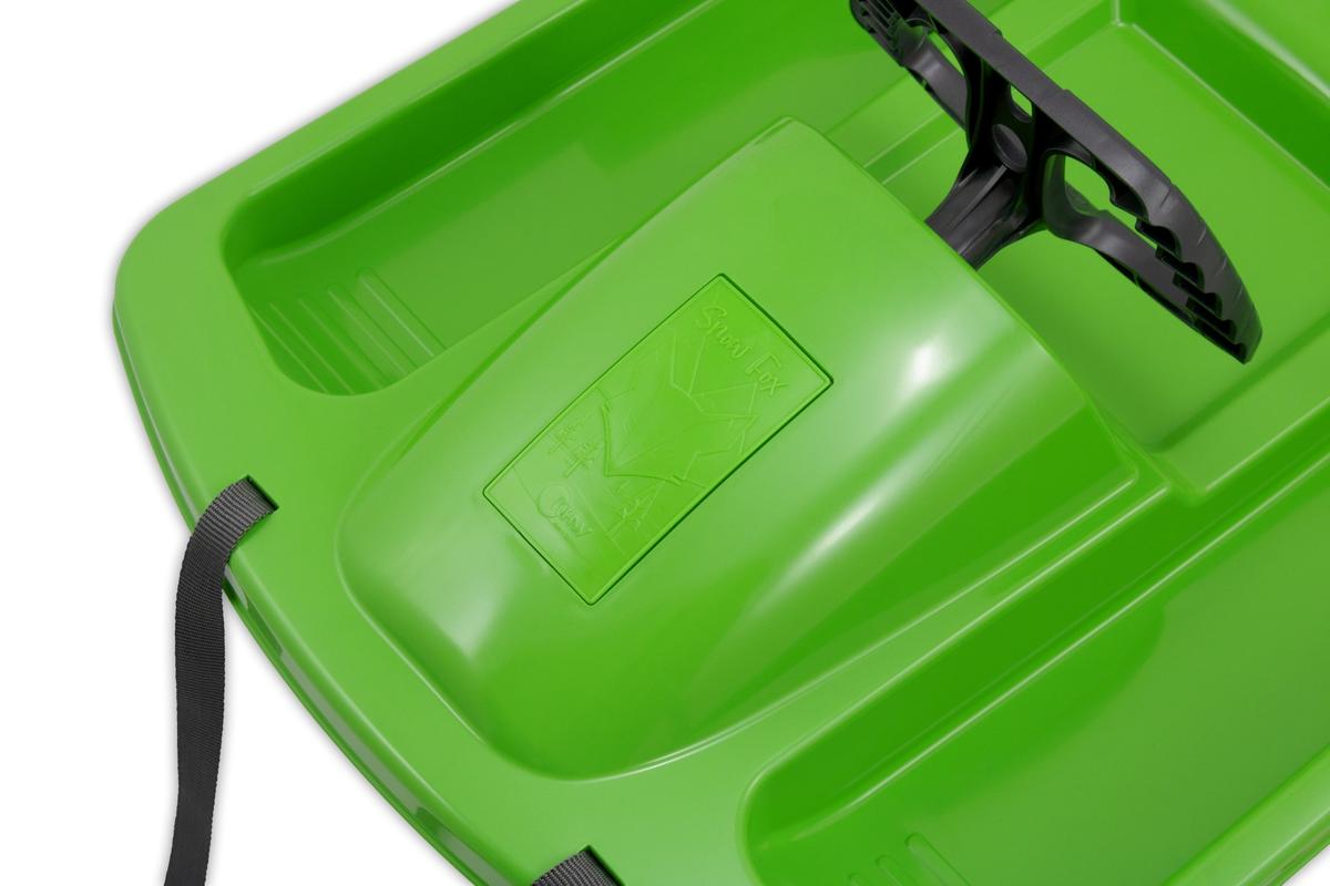 KHW Snow Fox Sled for Children with Brake &amp; Steering Wheel - Green