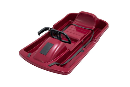 KHW Snow Fox children's sled with brake &amp; steering wheel - berry