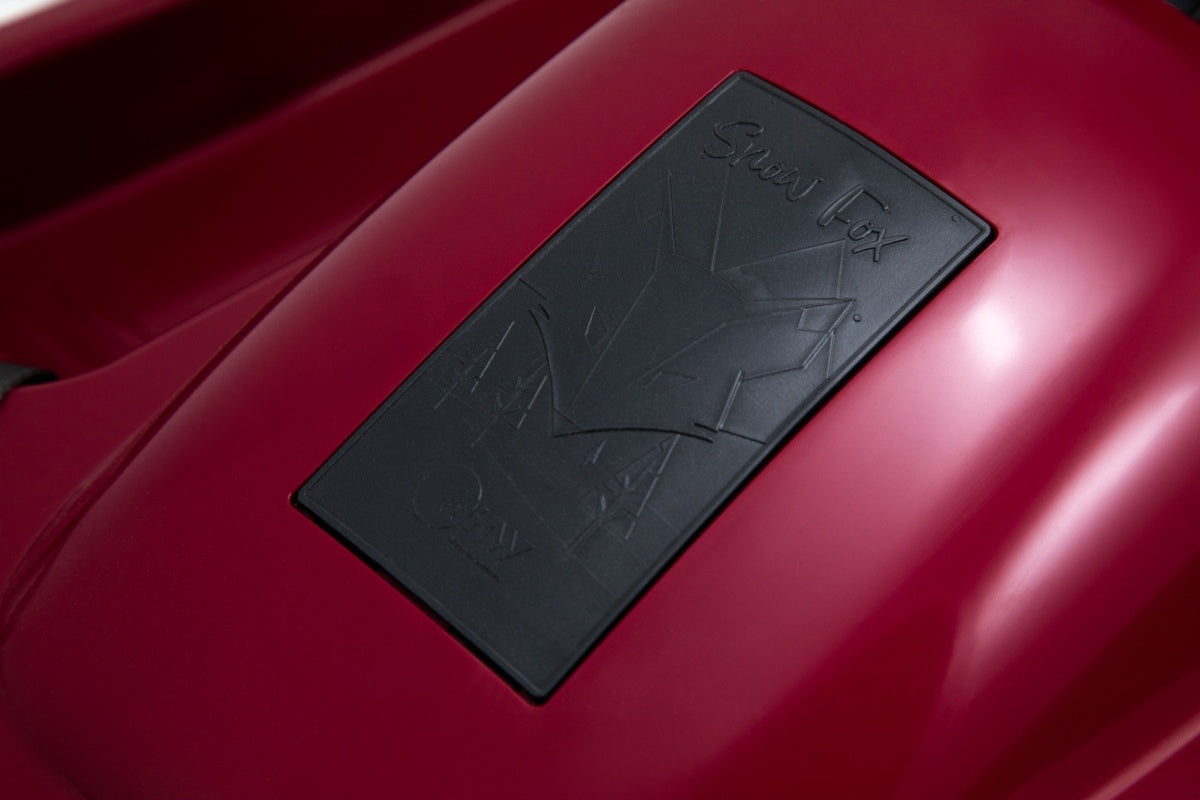 KHW Snow Fox children's sled with brake &amp; steering wheel - berry