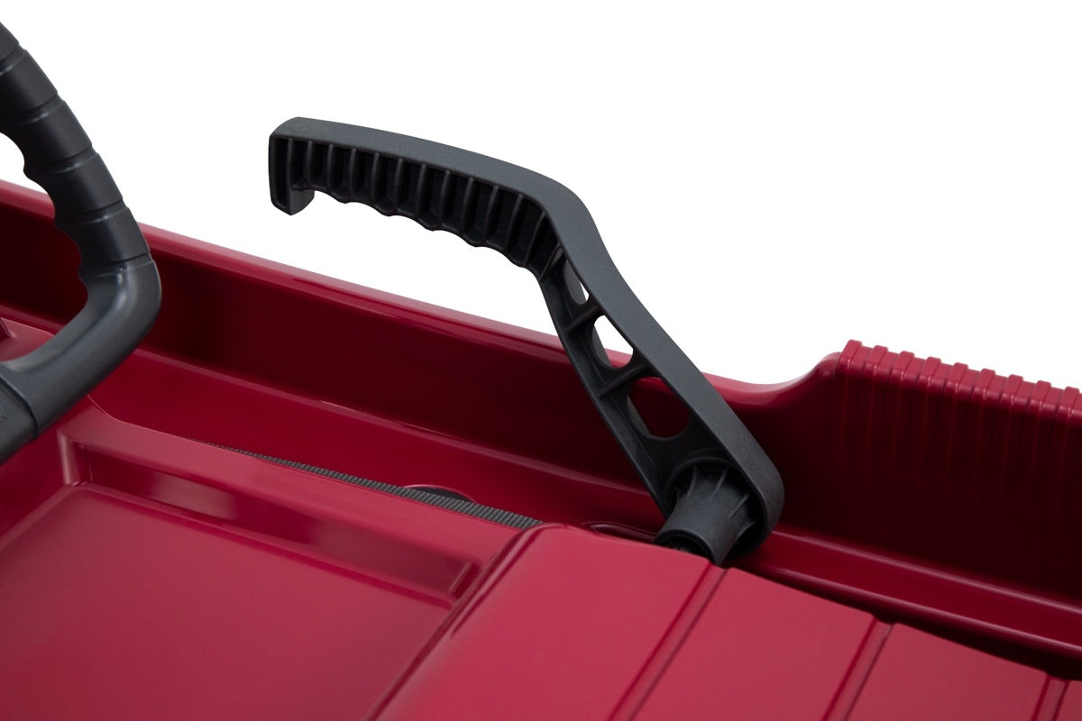 KHW Snow Fox children's sled with brake &amp; steering wheel - berry