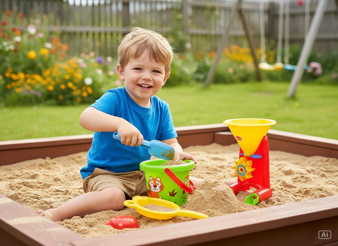 GOWI Sand Set Tiger – Sandspielzeug Set für Kinder mit Eimer & Zubehör