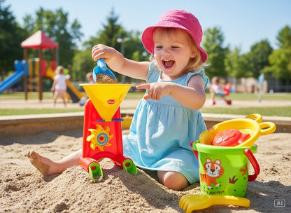GOWI Sand Set Tiger – Sandspielzeug Set für Kinder mit Eimer & Zubehör