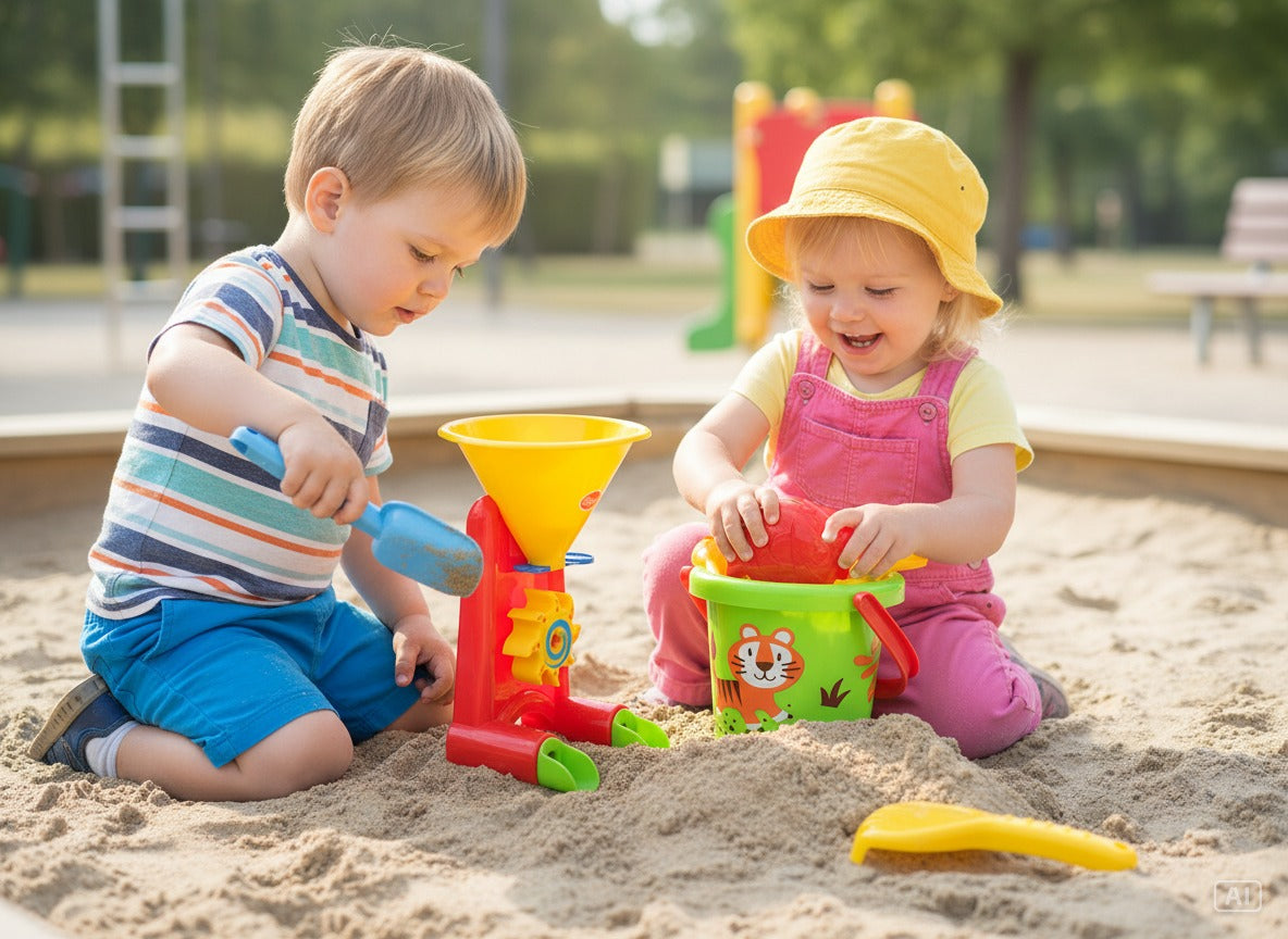 GOWI Sand Set Tiger – Sandspielzeug Set für Kinder mit Eimer & Zubehör