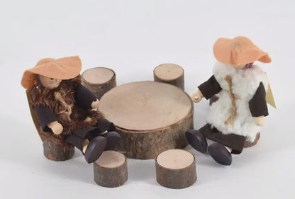 Tiny Bendable Doll - Tree Stump Seats - Set of 8